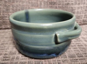 Vintage glasierte Keramik Keramik Schale grün 4,5" Hilborn signiert Handarbeit - Bild 1 von 4