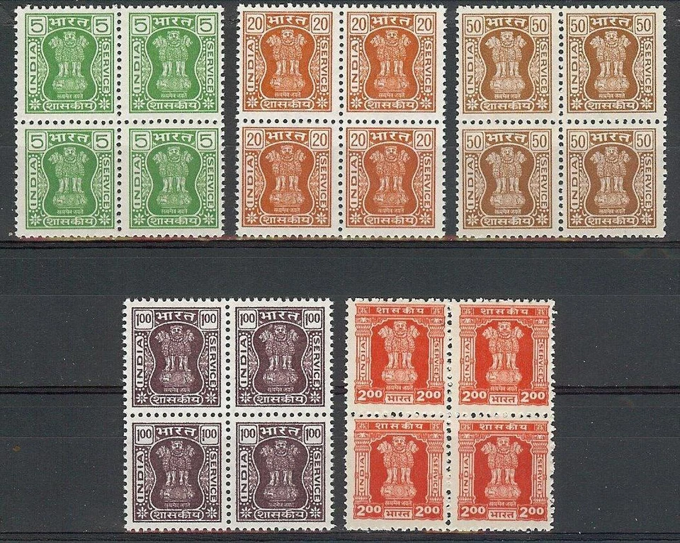 India 1982 Capital Oficial de Asoka Pilar Bloques 4 MNH Foto 1 de 1