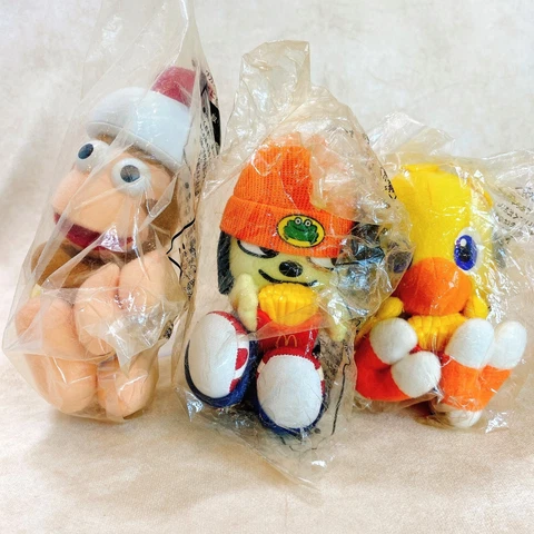 3set 2001 McDonald's PaRappa the Rapper PipoSaru Chocobo PlayStation Plush Toy Cover