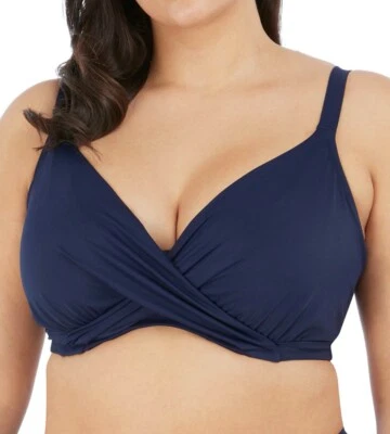 Top de bikini magnético Elomi azul talla 40F con aros envolvente frontal natación 7193 Foto 1 de 4