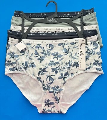 Nicole Miller 5 pairs Plus Sizes 1X, 2X Super Soft Full Briefs Panties Mint NWT - Image 1 of 4