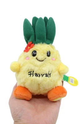 Hawaiian Pineapple Plush Doll - 6", Hawaii, Plumeria Flower, Yellow, Small - Image 1 of 3