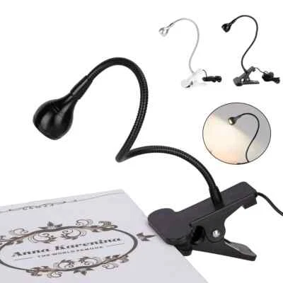USB Light Flexible LED Lamp Laptop Computer Reading Clip On Bed Desk Table - Image 1 of 4