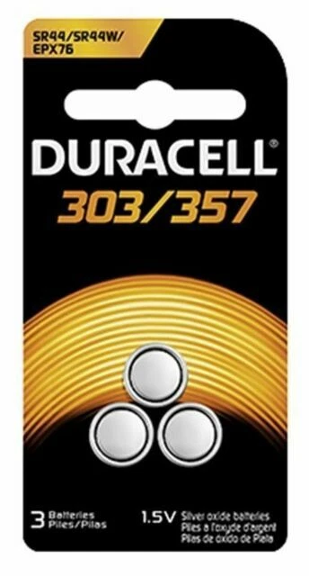 Duracell 303/357/76 Silver Oxide Button Battery - Pack of 3