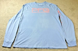 Columbia Performance Fishing Gear Shirt Mens Extra Large Long Sleeve  Light Blue - Picture 1 of 10