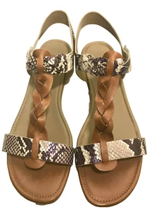 NUEVAS SANDALIAS DE CUERO ECCO caldo talla 41 EUR US 10-10,5 coñac reptil precio de venta sugerido por el fabricante 150 USD - Imagen 1 de 9