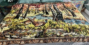 "Tapiz de terciopelo para colgar en la pared faisanes bosque 45"" X 64""" - Imagen 1 de 15