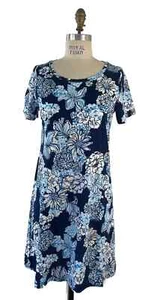 T-shirt donna Lilly Pulitzer abito bassa marea blu navy bouquet tutto il giorno taglia XL - Foto 1 di 8