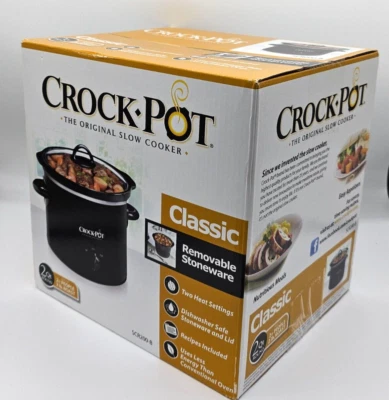 Crock-Pot 2 quart  Manual  Original Slow Cooker, Black two heat settings - Image 1 of 3