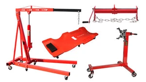 Motorheber 2 t Werkstattkran + Balancierer + Motorständer 454 KG + Rollbrett - Bild 1 von 10