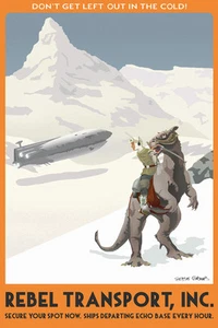 Star Wars Luke Skywalker Tauntaun Hoth Vintage Tourism Fine Art Giclée on Canvas - Picture 1 of 1