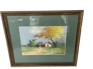 Jose Rios Pinto B1926 Vintage Gouache Gemälde Heimat Menschen Südamerika gerahmt - Bild 1 von 16