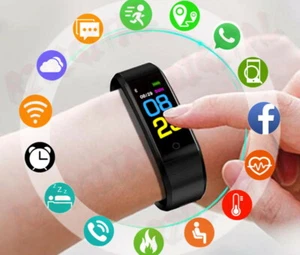 OROLOGIO SMARTWATCH SMART IMPERMIABILE BLUETOOTH BRACCIALETTO SPORTIVO FITNESS - Picture 1 of 8