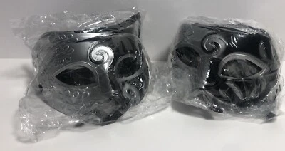 Silver Gray Black Elegant Crescent Glitter Venetian Half Jester Masquerade Mask - Image 1 of 4