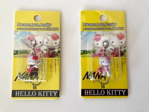 NANA Hello Kitty Keychain Charm Set of 2 Ai Yazawa 2005 Sanrio Collaboration - Picture 1 of 6