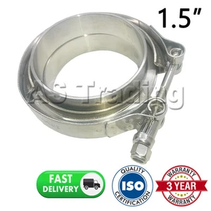 V-BAND CLAMP + FLANGES COMPLETE STAINLESS STEEL EXHAUST TURBO HOSE 1.5" 38mm - Picture 1 of 1