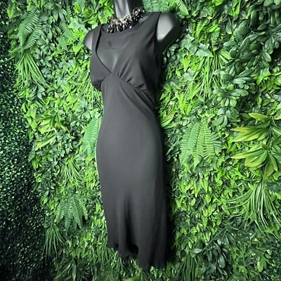 Vestido CONNECTED Mujer 6 Negro Sin Mangas Escote Transparente Largo Midi 0833 Foto 1 de 4