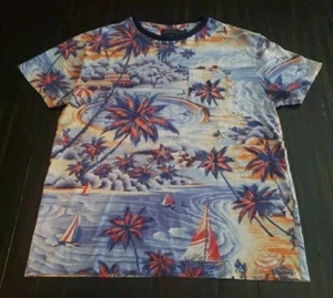 Polo Ralph Lauren Small Classic Fit Pocket T-Shirt Tropical Hawaiian Print *Read - Picture 1 of 10