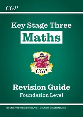 KS3 Maths Study Guide Foundation Level with Answer Key Stage 3 CGP 2025 X - Image 1 of 4