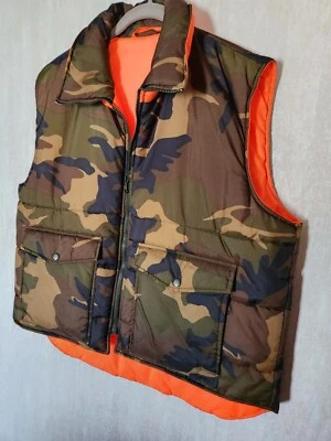 Mens Winchester Reversible Puffer Hunting Vest Size Large Camo/Orange Camouflage - Image 1 of 4