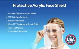 Transparency Face Shield With Goggles-6 Pieces - Picture 1 of 1