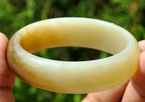 59mm Rare Natural Fine Sugar-brown Nephrite Jade Bangle Bracelet w/ Certificate - Picture 1 of 10