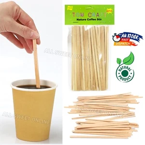 Eco Long Wooden Catering Coffee Stirrers Ice Cream Long Sticks Stir Craft BULK - Picture 1 of 7