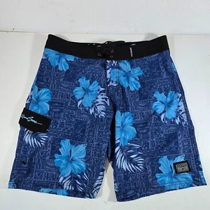 Maui and Sons black shark four-way stretch board shorts blue men’s size 32 - Picture 1 of 14