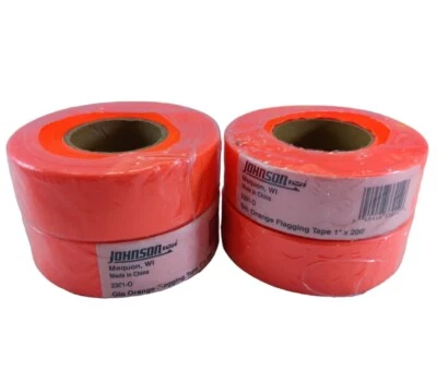 4 x Johnson Level & Tool 3301-O Glo Orange Flagging Tape 1" x 200' - Image 1 of 4