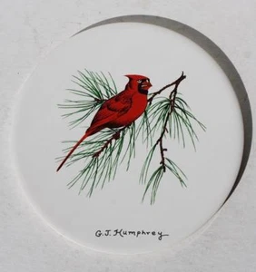 Cardinal Bird Cynthiana KY HR Johnson England Georgia J Humphrey Studio Trivet - - Picture 1 of 1