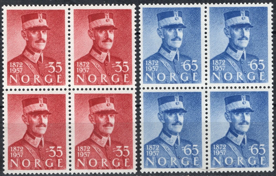 3032 Norway 1957, NK 451-52, MNH, Haakon VII, SC #358-59, MI 416-17. - Image 1 of 1