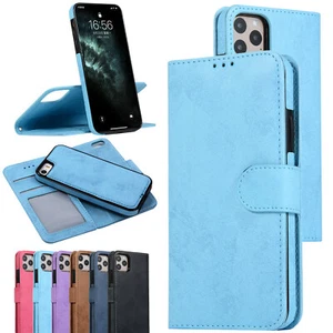 Coque pour iPhone 16 14 13 12 11 XS Max Xr Xs Portefeuille Housse Etui Flip Case - Zdjęcie 1 z 16