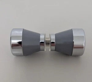 Manopole/Pomelli Porta Doccia Parte 2 Parti Acciaio Inox e Grigio New USA - Foto 1 di 2