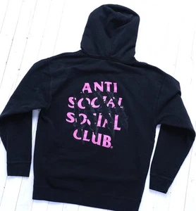 Anti Social Social Club After Us Claw Black Pink Lettering Hoodie  Large - Picture 1 of 7