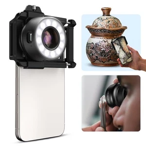Jewelers Loupe Magnifier, 120X Phone Microscope Lens with Eyecup/Illuminated ... - Picture 1 of 7