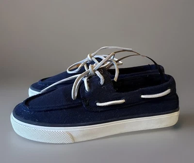 Cordones de cuero de lona azul marino Sperry para mujer 6,5 plantillas de corcho estado excepcional. Foto 1 de 4