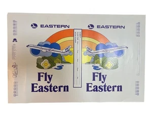 Vintage Fly Eastern AMSACO Book Cover 22x14 Airline Promo 757 Jetliner 1980s - Picture 1 of 7