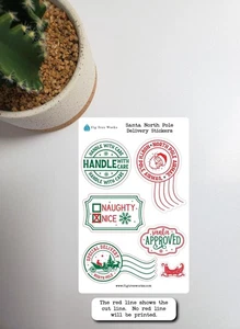 Santa North Pole Delivery Sticker Sheet to Decorate Christmas Presents - Picture 1 of 1