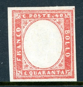 Italien 1857 Sardinien 40¢ Rose Scott #13a postfrisch O200 - Bild 1 von 6