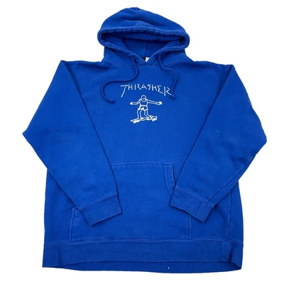 Толстовка с капюшоном мужская большая синяя толстовка рисунок надпись скейтборд коньки - Изображение 1 из 4