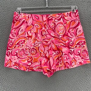 Pantalones Cortos Lilly Pulitzer Para Mujer 2 Pucheros Rosa Mango Salsa Hiedra Arte Trasero Bolsillos con Cremallera - Imagen 1 de 13