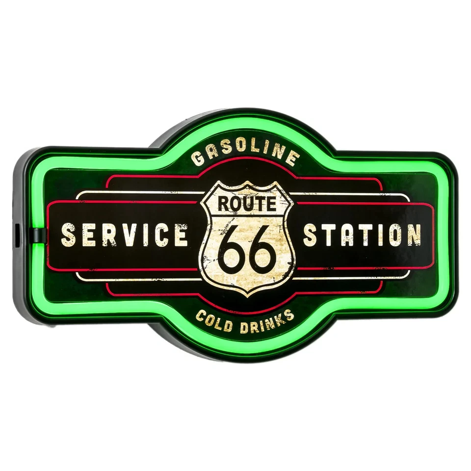 Millennium Art Vintage Route 66 Marquee Shaped LED Light up Sign Wall Decor for