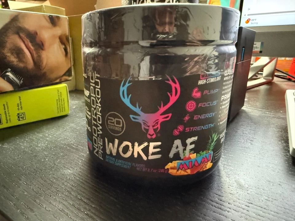 Bucked Up - Woke AF  20 Servings HIGH-STIMULANT Pre-Workout MIAMI Exp 2027 - Image 1 of 1