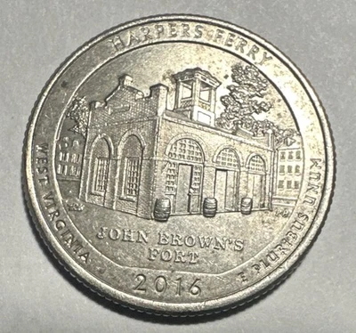 Rare 2016 D Harpers Ferry Quarter Circulated Mint Error Collector Coin - Image 1 of 3