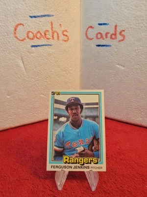 1981 Donruss MLB Ferguson Jenkins #146 Texas Rangers HOF  - Image 1 of 3