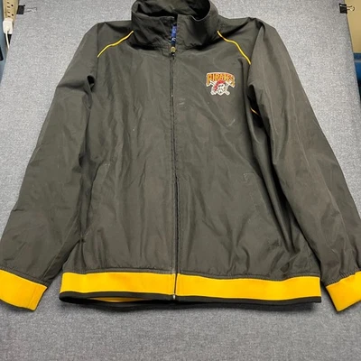 Jaqueta masculina Reebok MLB Pittsburgh Pirates tamanho G preta amarela corta-vento - Imagem 1 de 4