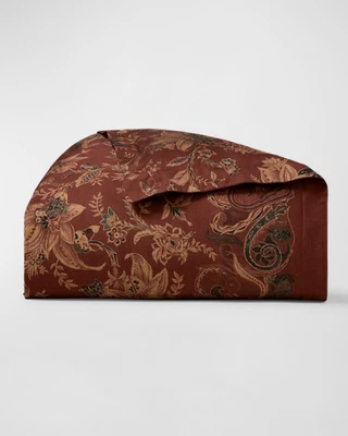 Ralph Lauren Inez Paisley Duvet Cover  Red Multi $470 Cotton Sateen - Image 1 of 3