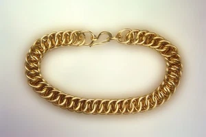 Gold Chain Maille Bracelet-Half Persian Chain Maille - Picture 1 of 1