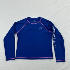 Vineyard Vines Target Rash Guard Girls M Swim Top 10 12 Pink Whale Blue - Picture 1 of 16
