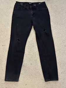 Women's Buffalo "Jess" Distressed Black Skinny Jeans Size 6/28 - Picture 1 of 8